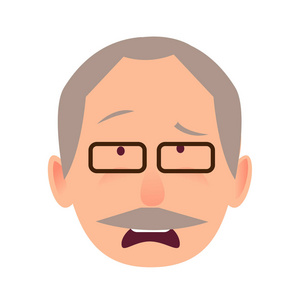 悲伤的脸情绪对老人头矢量照片