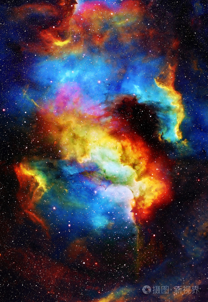 星云 宇宙 空间和星星，蓝色宇宙的抽象背景。这幅图像由美国国家航空航天局提供的元素