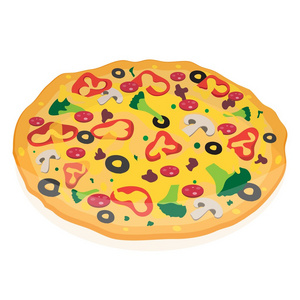 意大利的比萨饼。比萨饼平面图标