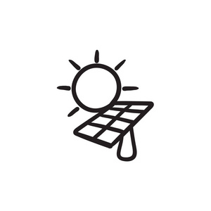 太阳能素描图标