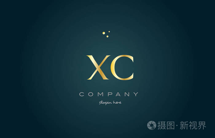 xc x c 金金色豪华字母表字母标志图标模板