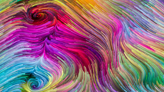 以设计创意和想象力为主题的液态漆图案的编排作为屏幕和设备的墙纸