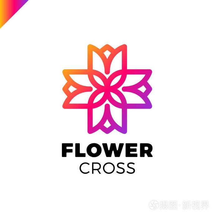 医疗标识.花花瓣插图.花卉的装饰元素.诊所和医院的徽记.天然产品图标