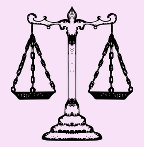 食品漫画式矢量天平矢量天平公平正义的天平.矢量图空的鳞片.