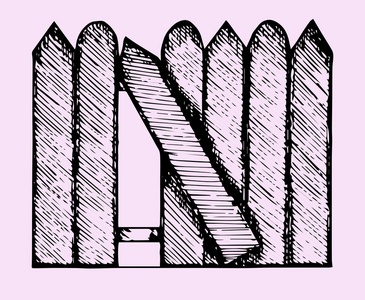 破的篱笆，涂鸦风格