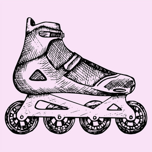 手绘鞋漫画旱冰鞋,涂鸦风格照片