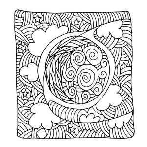 月亮与万千装饰 zentangle