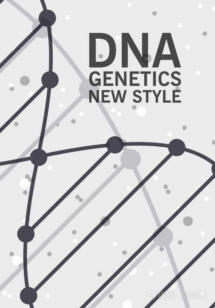 海报小册子传单设计模板向量dna抽象几何背景布局在a4大小阴影