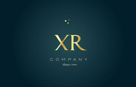 xr x r 金金色豪华字母表字母标志图标模板