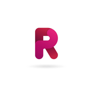 字母 R 徽标。矢量图标设计模板。颜色标志