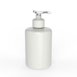 3d 图白色陶瓷瓶用液体肥皂