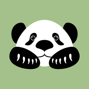 熊猫头脸矢量插画风格平