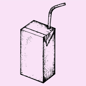 酸奶盒的鸢尾花空饮料盒,包装,果汁照片