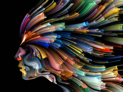 艺术抽象由人的形象和色彩的线条组成的运动绘画对主体的创造性,设计