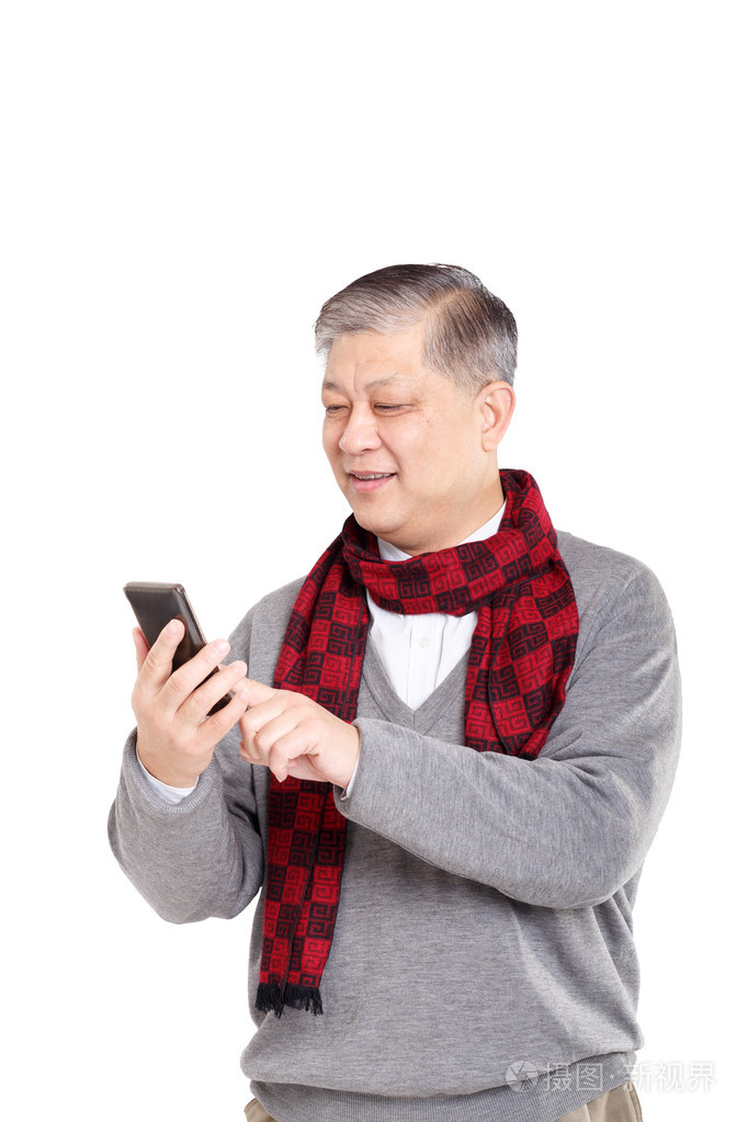 亚洲老人用手机