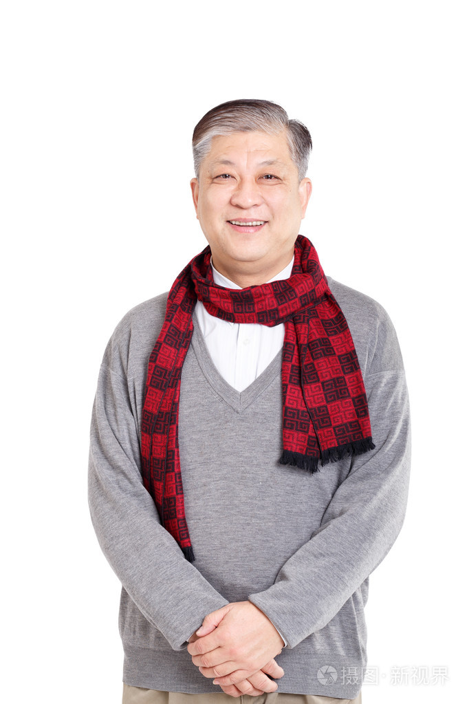 老的亚洲男人微笑着