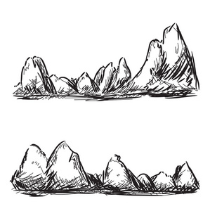 石山 简笔画图片