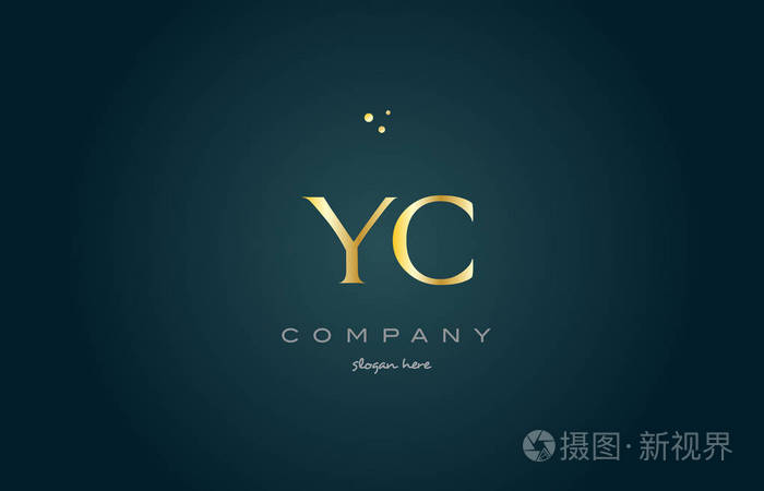 yc y c 金金色豪华字母表字母标志图标模板
