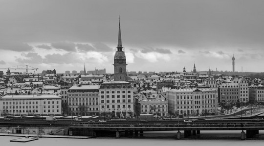 斯德哥尔摩旧镇多彩全景视图