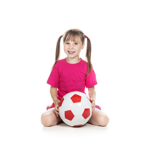 小女孩的足球运动员