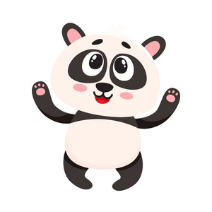 可爱和滑稽微笑熊猫字符查找照片