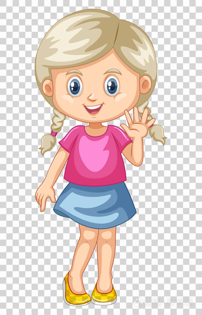 可爱的女孩挥手