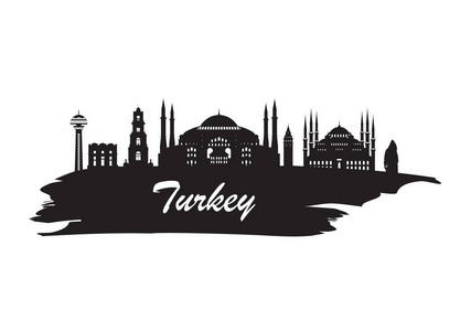 土耳其地标全球旅行和旅行论文背景。范畴 vect