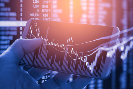 双曝光商人在股票金融交易所.股票照片