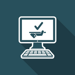 查看在线服务-矢量平面图标照片