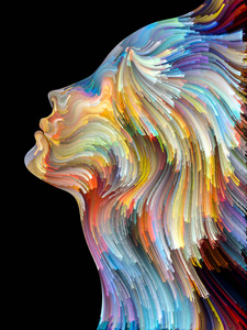 创作,设计,内部世界,人性与艺术灵魂作品的人物形象与色彩线条的背景