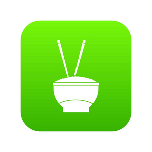 碗饭用筷子图标数字绿色