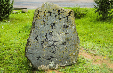 石头，绘图上的数字