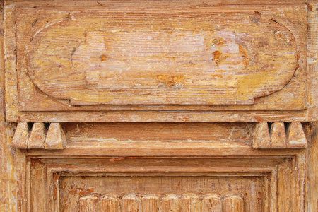 旧的木质纹理的背景。古董旧门的一部分。摄影产品背景