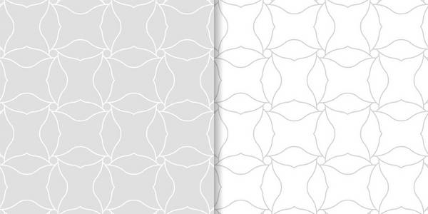 浅灰色的几何图案。一套无缝模式的网络, 纺织品和墙纸