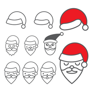 矢量图标设置头圣诞老人帽子