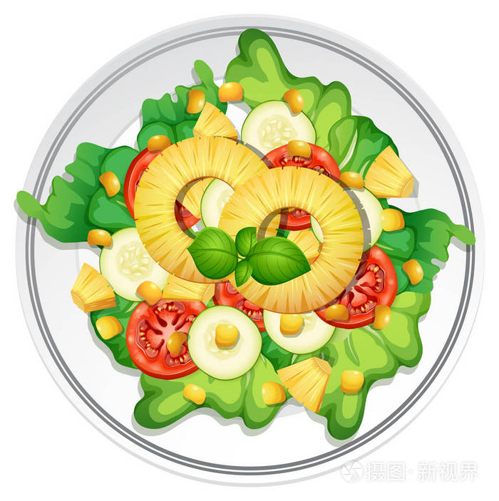 夏日沙拉插图的顶级视图插画-正版商用图片0pdbrr-摄图新视界