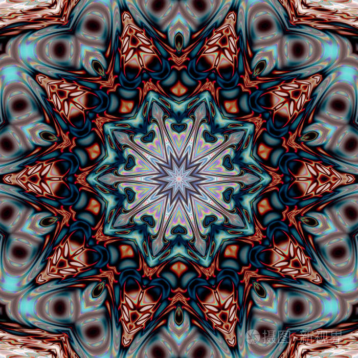 丰富多彩的数字艺术, 东方图案, 几何纹理, 神秘的主题, 抽象的背景
