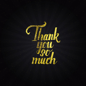 谢谢你这么多-排版书法刻字金色效果照片