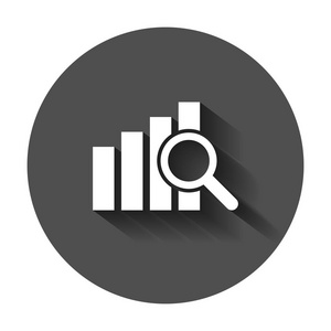 财务预测图标的扁平风格.业务分析插图与长阴影.