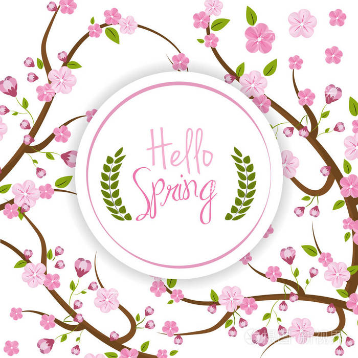 美丽的春天树图标