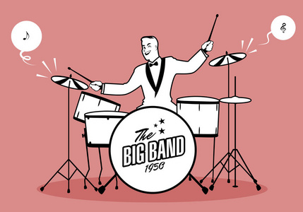 鼓手弹奏一首歌.音符照片