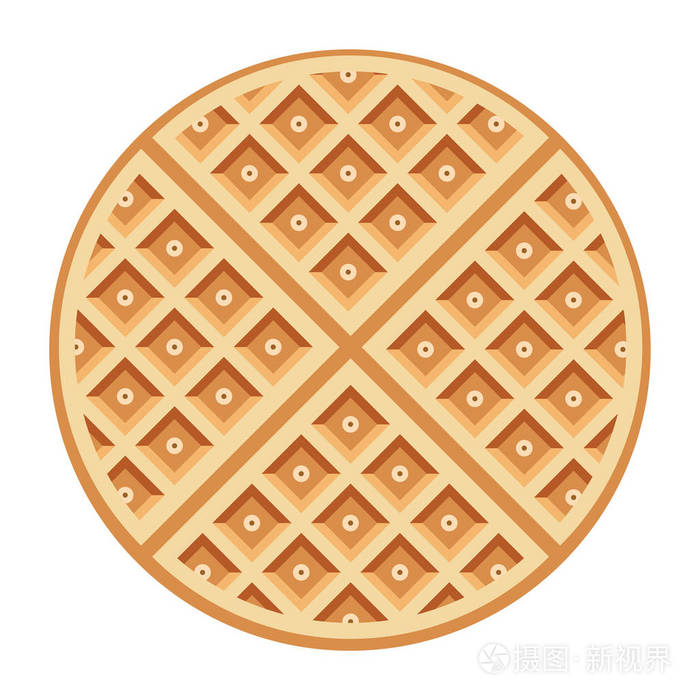 比利时圆华夫饼作为甜可口的食物概念.顶部视图