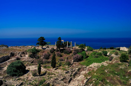 古比布鲁斯废墟，朱拜勒黎巴嫩的全景视图