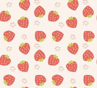 用一只手的无缝模式绘制草莓果实