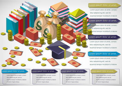 信息图形钱设备概念的插图
