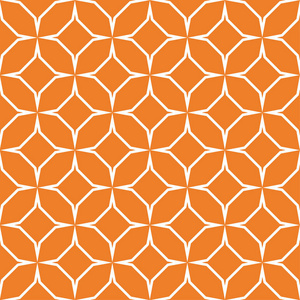 橙色的几何装饰品。网络纺织品和墙纸无缝模式