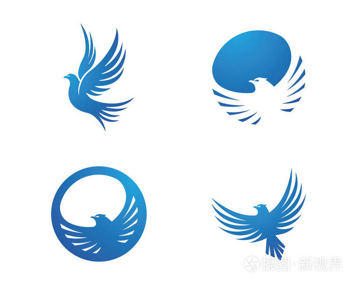 矢量符号抽象的鸟在飞行徽标