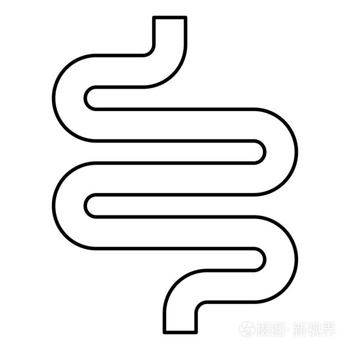肠道或肠道图标黑色插图平面样式简单图像插画-正版商用图片0pdnto-摄