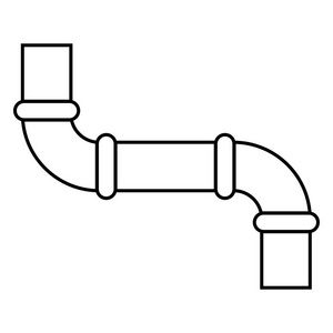 管道图标黑色插图平面样式简单图像