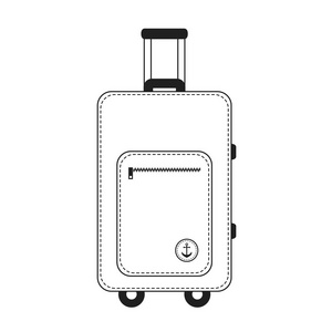 黑白相间的颜色，旅行行李手提箱